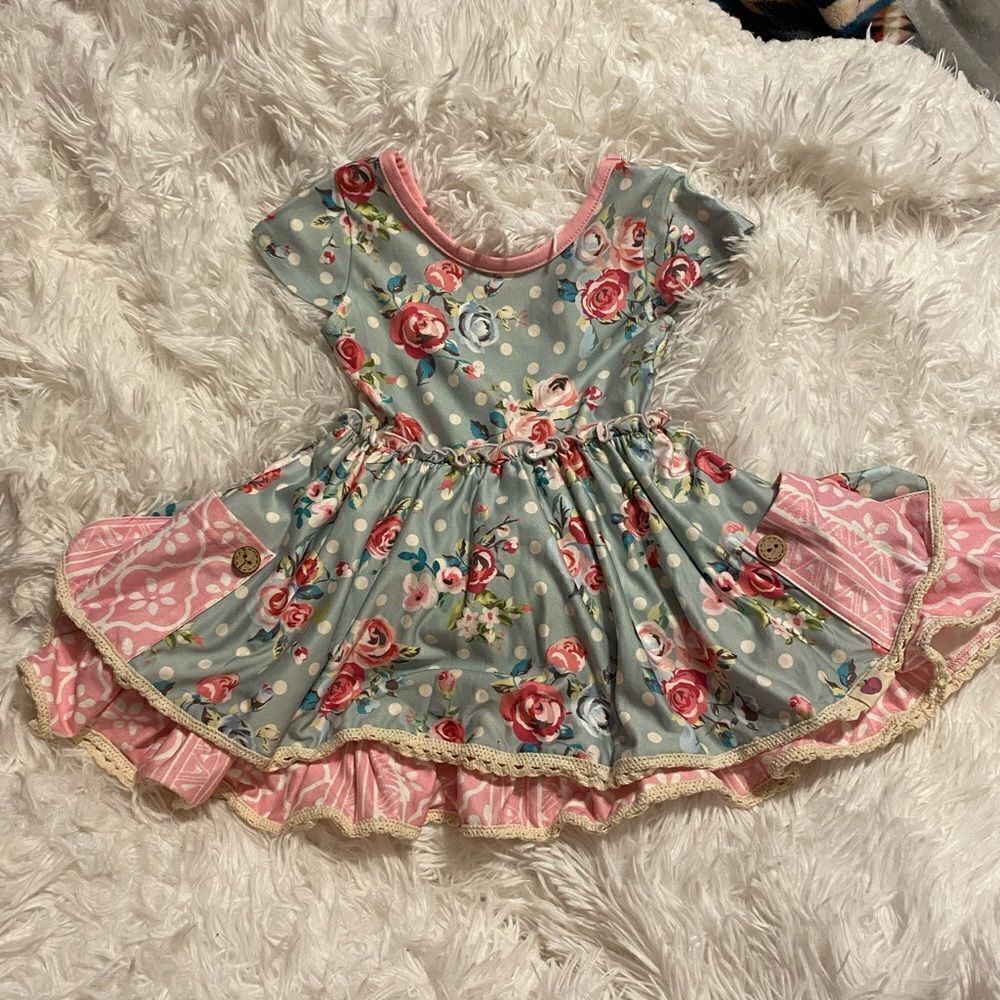 Cheeky Plum 12-18M Floral Short Sleeve Dress